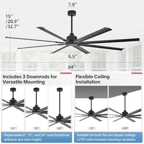 Large Industrial Ceiling Fan No Light with cleaner