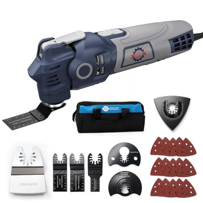 Oscillating Multi Tool Kit with LED Light and Quick Blade Change