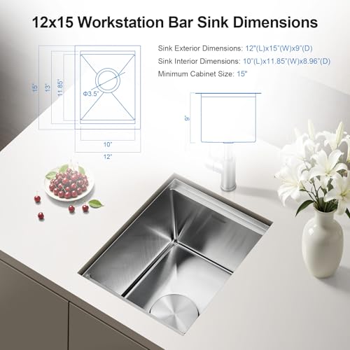 Undermount Bar Sink Workstation with Cutting Board