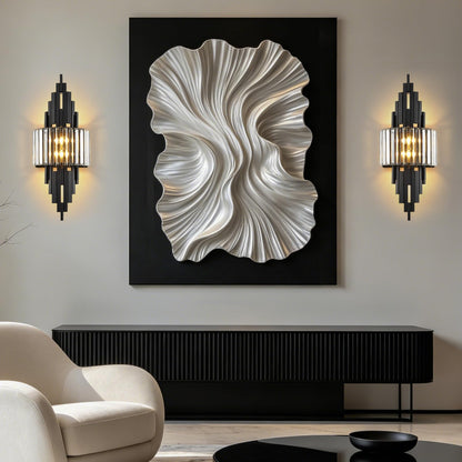 Black Crystal Wall Sconces Mid (Black Rectangle-1P)