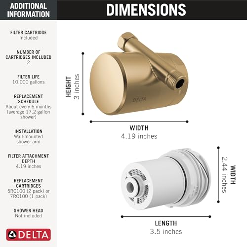 8 Setting Shower Head Brushed Nickel with Clarifi Standard Shower Filter Attachment with Filter
