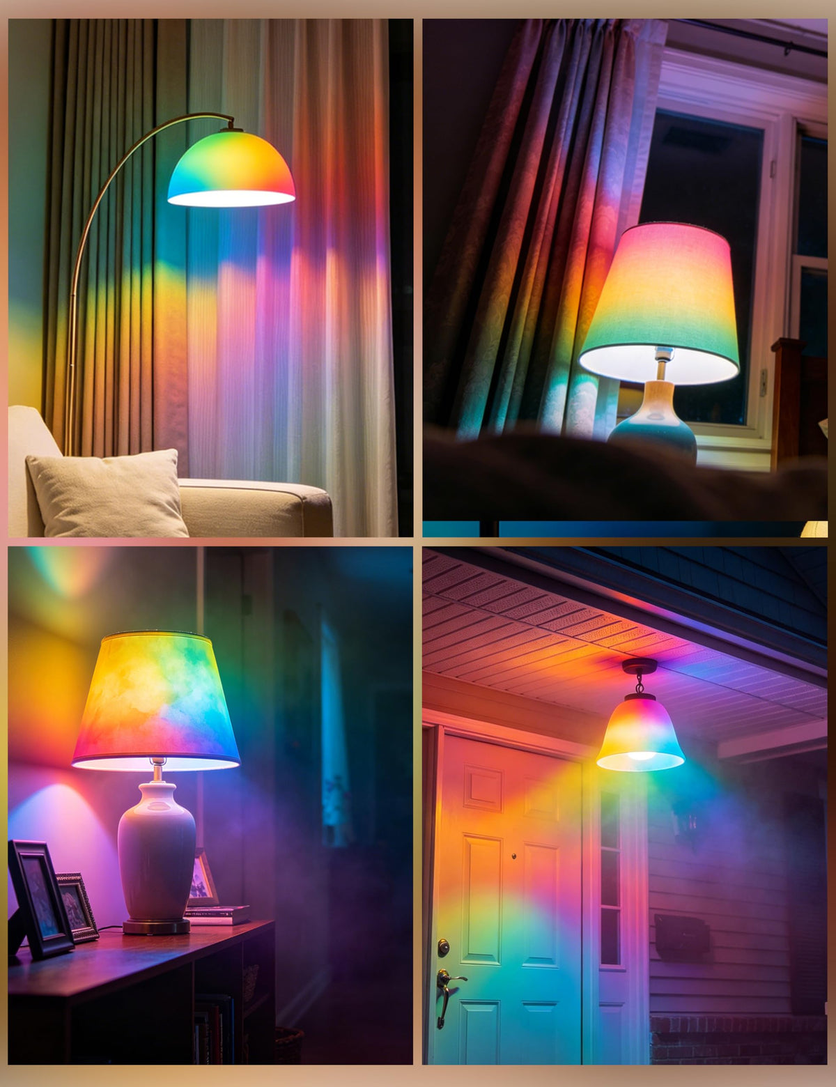 Stained Glass Light Bulb (Rainbow Tone Color)