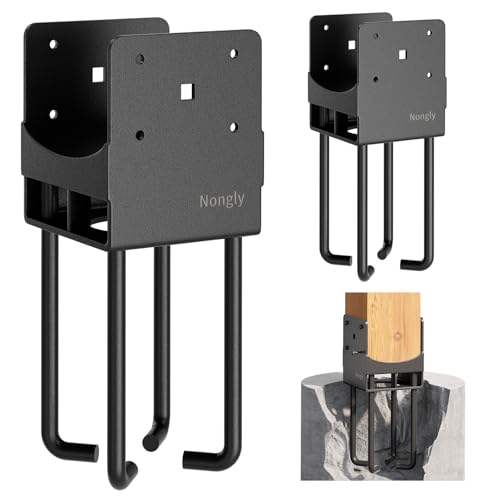 U Shape Post Base with Air Flow Channel Concrete Post Anchor Heavy Duty Stainless Steels 6x6 (6x6)