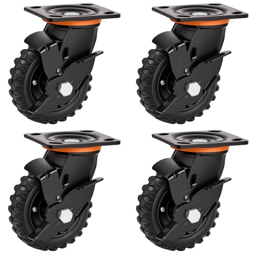 Caster Wheels 4pcs Heavy Duty Swivel with Brake