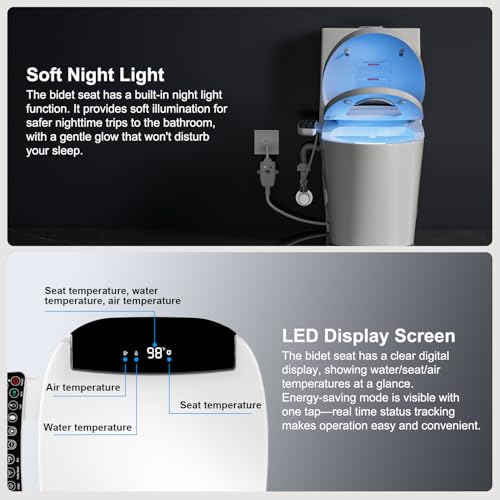 Electric Heated Bidet Toilet Seat with Warm Water Wash