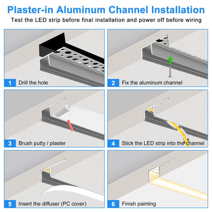 Plaster in LED Channel for Drywall (10PACK 3.3FT)
