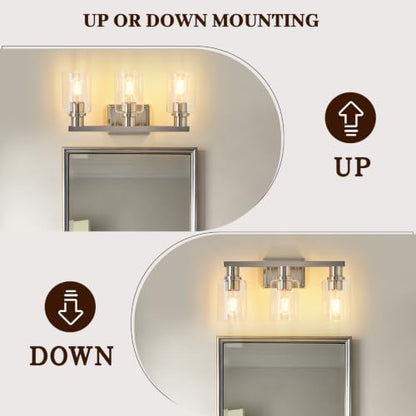 3 Light Bathroom Vanity Light (Brushed Nickel / 3 Lights)