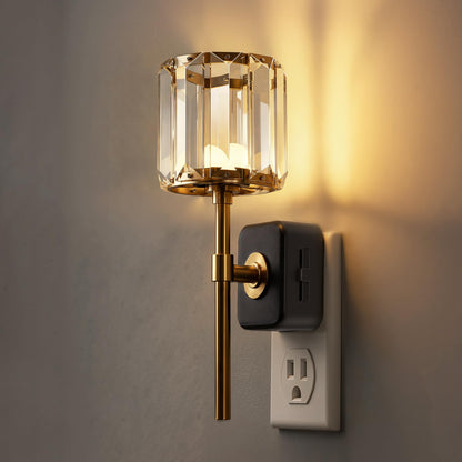 Night Lights Plug into Wall (Crystal Cylinder-3000K / 1 Pack)