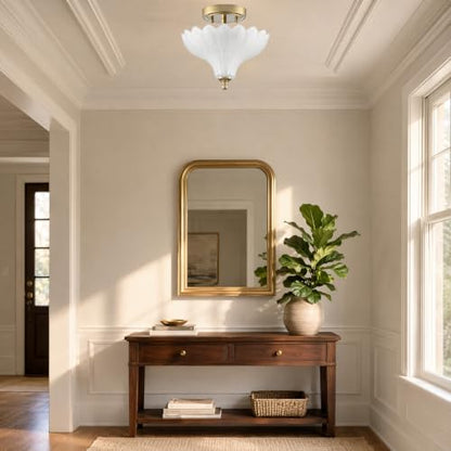 Glass Ceiling Light Semi Flush Mount Textured Glass Shade