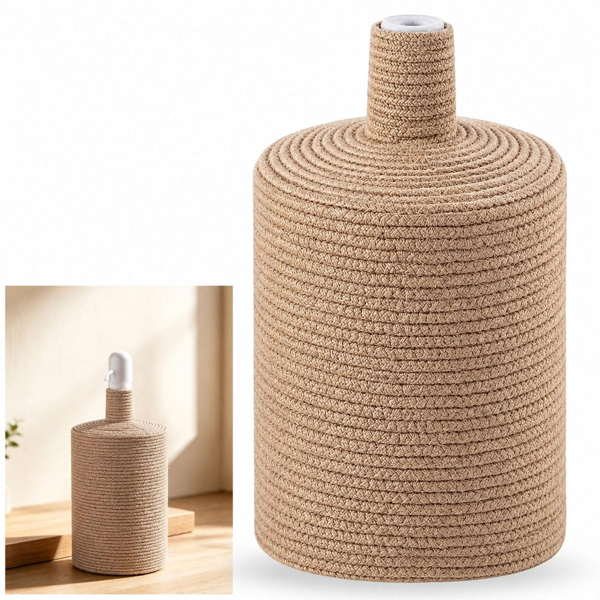 Woven Jute Water Jug Cover for 5 Gallon Bottles Water Dispenser (Khaki)