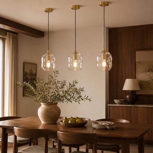 Gold Clear Organic Glass Pendant Lights