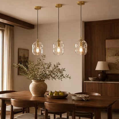 Gold Clear Organic Glass Pendant Lights