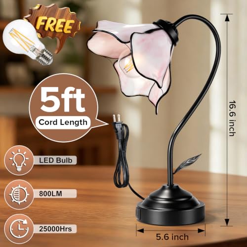 Stained Glass Table Lamp (Pink)