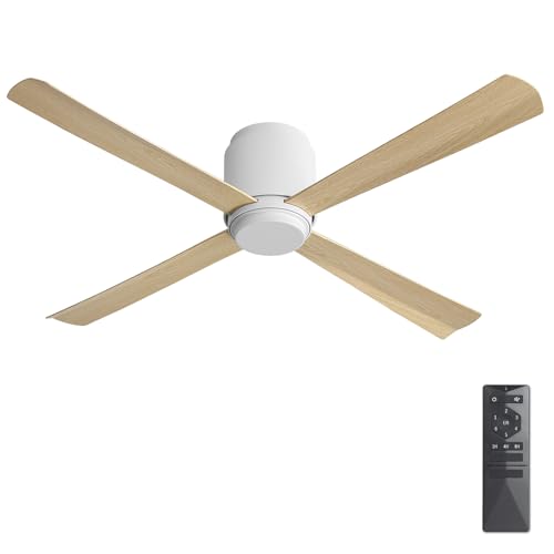 Flush Mount DC Ceiling Fan without Light