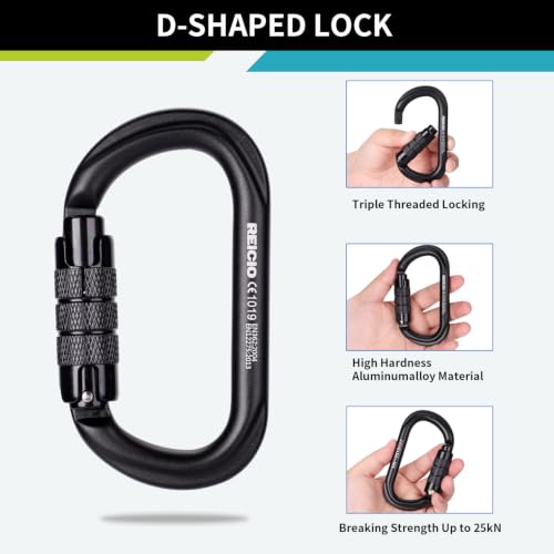 1/2" X 8/10/12 FT Flip Line Kit,Arborist Positioning Lanyard Kit with Triple Lock Carabiner Adjustable Positioning Rope for Fall Protection, Arborist, Tree Climbers, Fall Protection