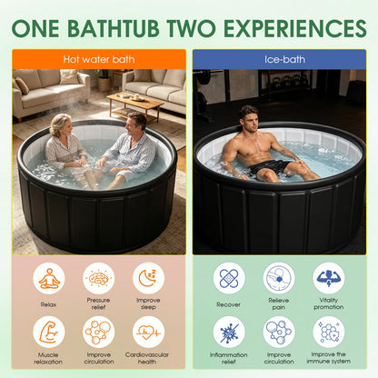 Portable Bathtub Adult 164 Gal (B-Black / 47.2x21.7 Inch)