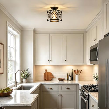 Farmhouse Semi Flush Mount Ceiling Light