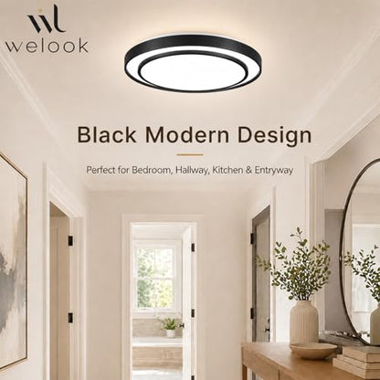 20 Inch LED Flush Mount Ceiling Light 2 Pack (Black / 20Inch-2pack)