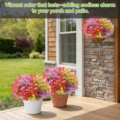 Artificial Flowers Fake Plants for Outdoors Summer Decoration (Mixed2 / Artificial Flowers(13 Pcs))