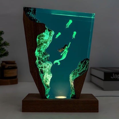 Mermaid Ocean Resin Lamp (Mermaid / S)