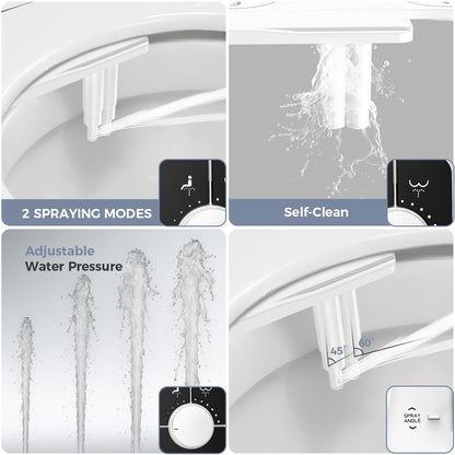 Upgrade Bidet Attachment for Toilet Seat (White Black)