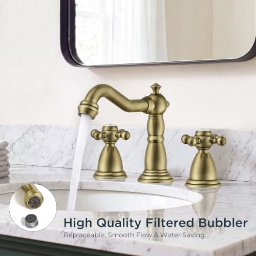 Bathroom Faucet 3 Hole Vintage 8 inch Widespread Sink Faucets