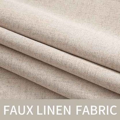 100% Blackout Linen Curtains for Bedroom 62x84 Inches Natural Beige (Beige / 62"W x 84"L (Pack of 2))