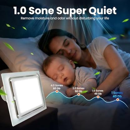 Bathroom Exhaust Fan with Dimmable Light