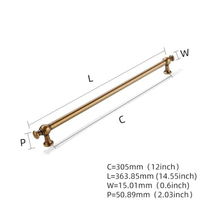 1-Pack 12-Inch(305mm) Antique Brass Cabinet Pulls (Antique Brass / Appliance Pull 12"(305mm) Hole Center)