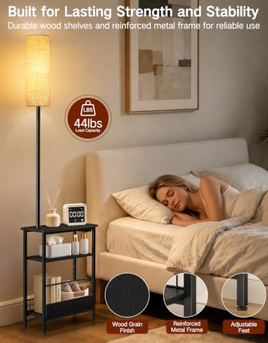 Floor Lamp with Table & Remote