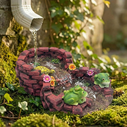 Turtles Gutter Downspout Splash Block Guards Diverter Rain Down Spout Drain Extension Covers Decorative Garden Statues Outdoor Decor for Yard Lawn Patio Frog (Red)