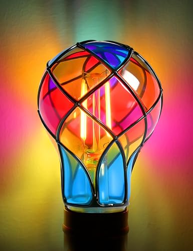 Stained Glass Light Bulb (Amber Tone Color)