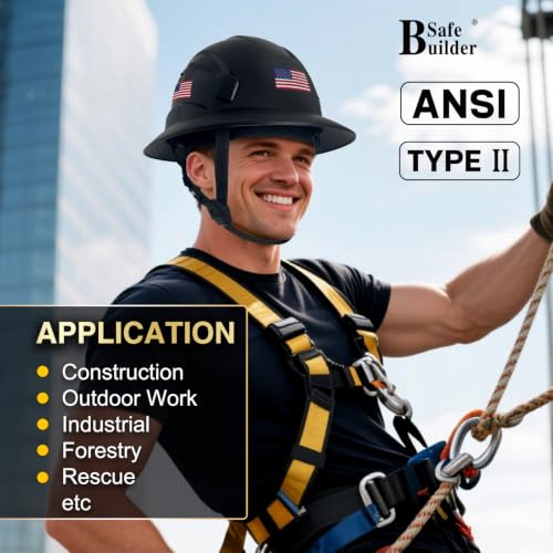 ANSI Type II Full Brim Hard Hats Safety Helmet Vented Top and Sides