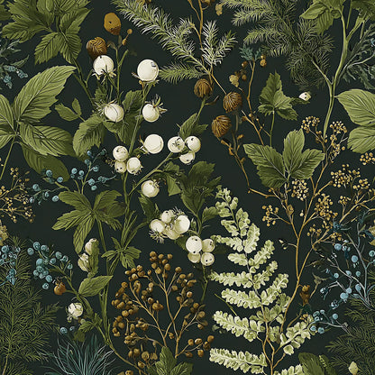 Dark Floral Peel and Stick Wallpaper for Bathroom 16.9inx118.1in (Dark / 16.9inch x 118.1inch)