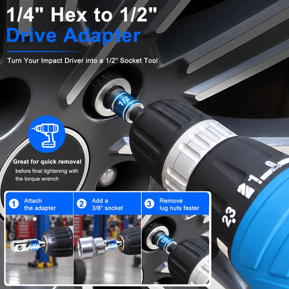 1/2-Inch Drive Torque Wrench Set, 10-170 ft-lb Dual Scale (1/2" 10-170 FT.LB - 22 Pcs)