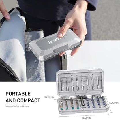 Magnetic Screwdriver Set Precision Multi Bit Repair Kit with Detachable Allen Wrench T Handle for Furniture