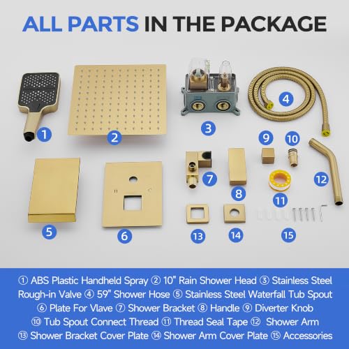 Wall Mount 3 Function Tub Shower Faucet Set