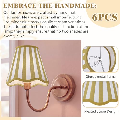 Set of 6 Striped Chandelier Lamp Shades