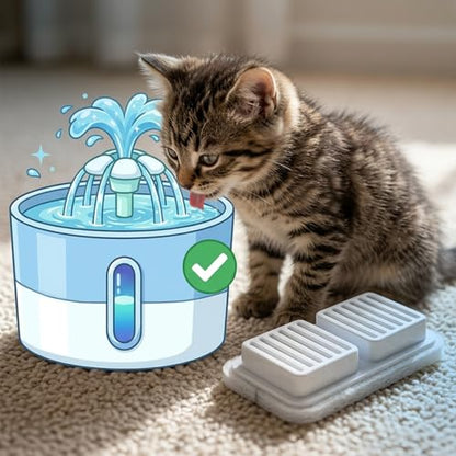 6 Pack Cat Water Fountain Filter with 6 Pre