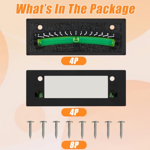 4Pack Black RV Level Bubble Self