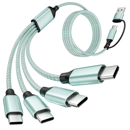 Travel USB C 4 in 2 Charging Cords (Mint Green)