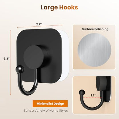 4 Pack Heavy Duty Adhesive Hooks