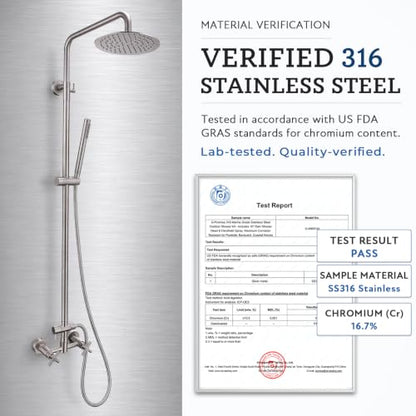 316 Marine Grade Stainless Steel Outdoor Shower Kit