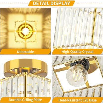 2 Pack Crystal Ceiling Light Fixtures