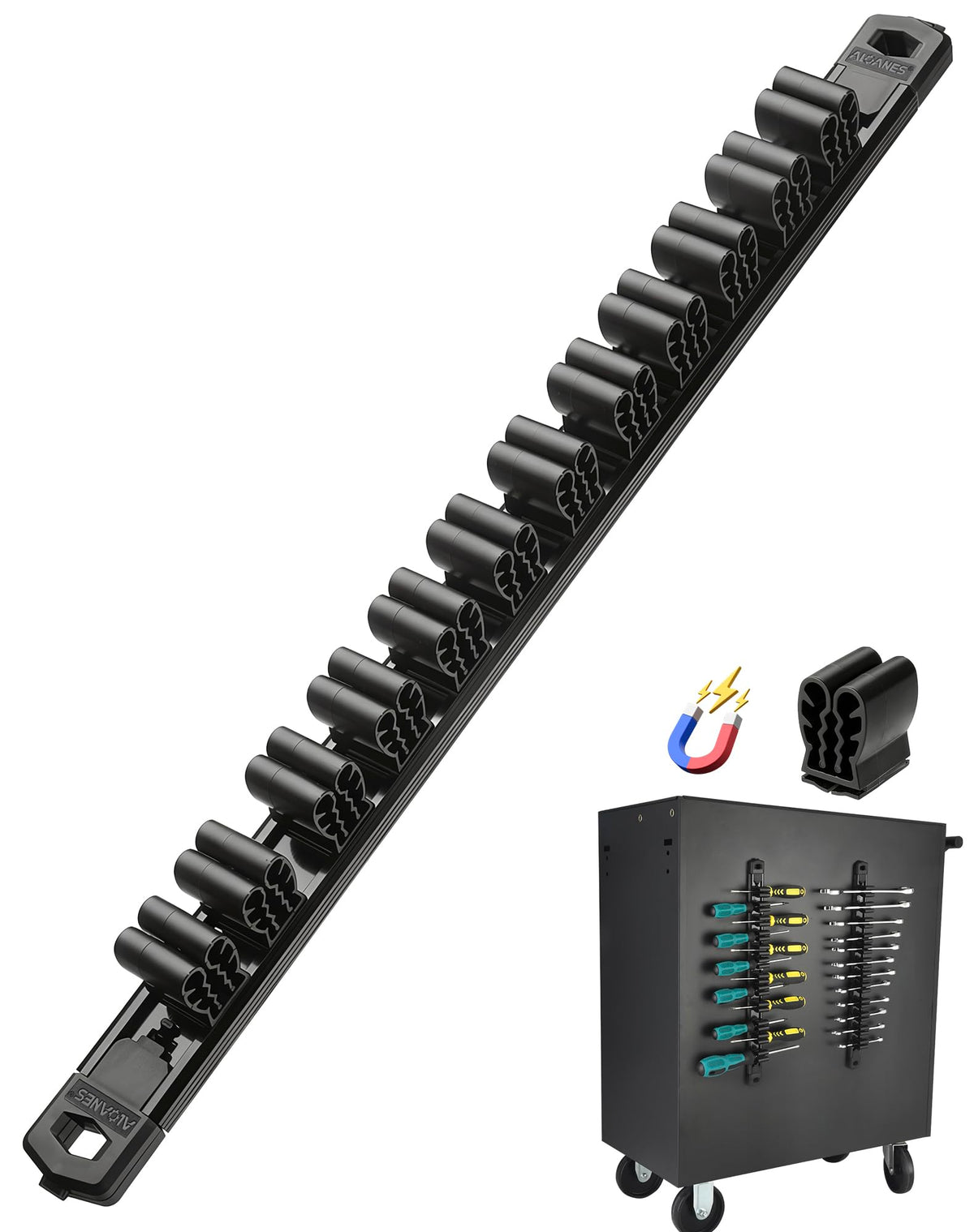 Magnetic Screwdriver Organizer 12 (Black)