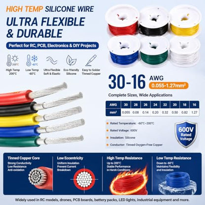 30 AWG Silicone Hook Up Wire Kit