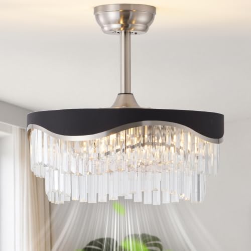20" Gold Crystal Fandelier Ceiling Fan with Light