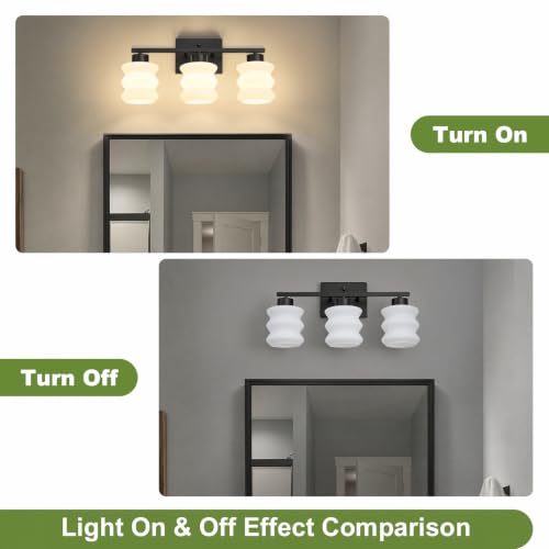 Modern Bathroom Light Fixtures (Black / 3-Light)