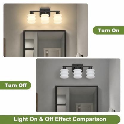 Modern Bathroom Light Fixtures (Black / 3-Light)