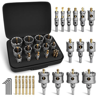 Hole Saw Kit for Metal (24PCS((1/2" - 2-1/8"))